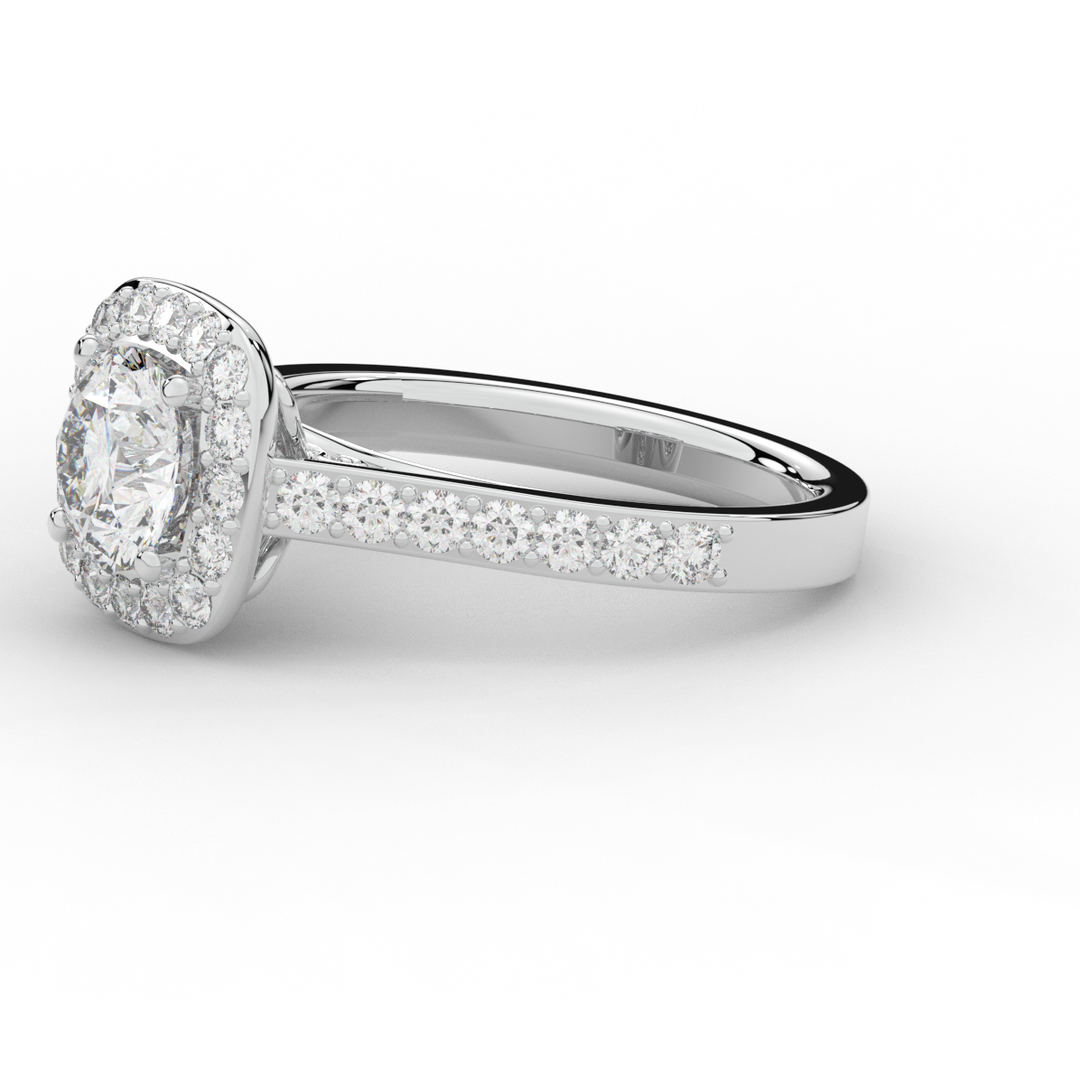 2.25CT.TW ROUND LAB DIAMOND HALO ENGAGEMENT RING - Nazarelle