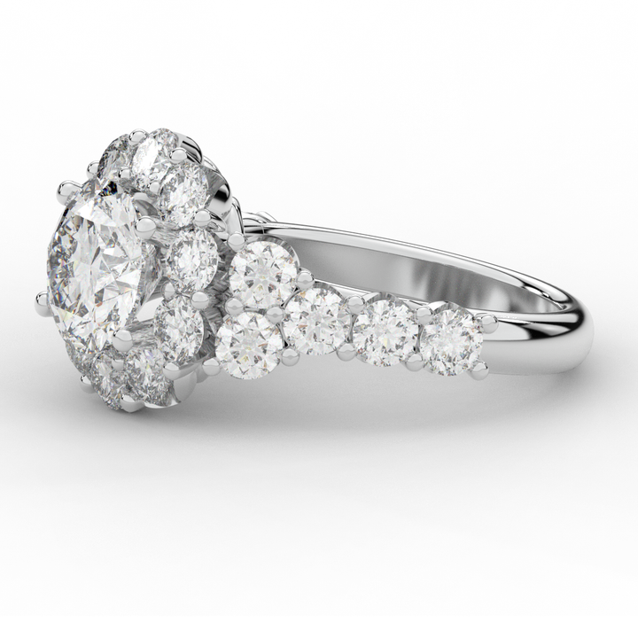 4.75CT.TW ROUND LAB DIAMOND HALO ENGAGEMENT RING - Nazarelle