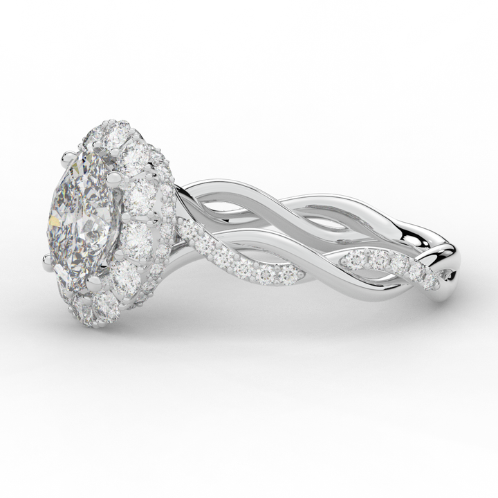 2.70CT.TW OVAL LAB DIAMOND HALO ENGAGEMENT RING - Nazarelle