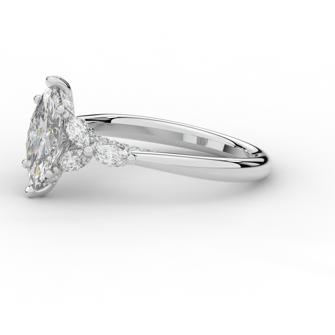 1.50CT.TW MARQUISE LAB DIAMOND ENGAGEMENT RING - Nazarelle