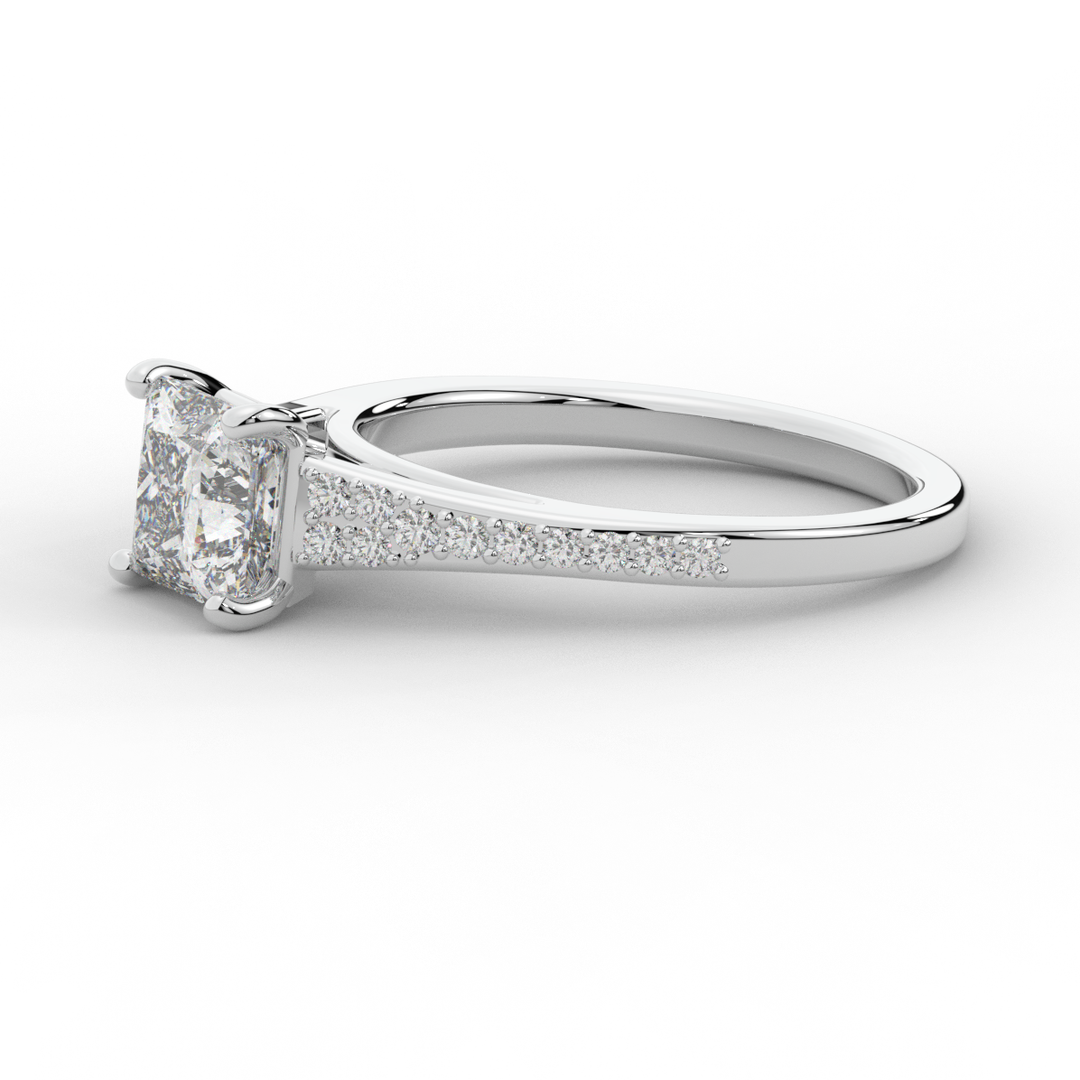 1.40CT.TW PRINCESS LAB DIAMOND SOLITAIRE ENGAGEMENT RING - Nazarelle