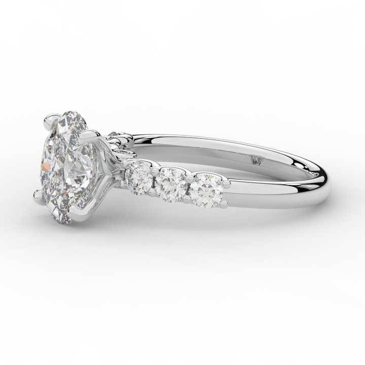 2.60CT.TW OVAL LAB DIAMOND SOLITAIRE ENGAGMENT RING - Nazarelle