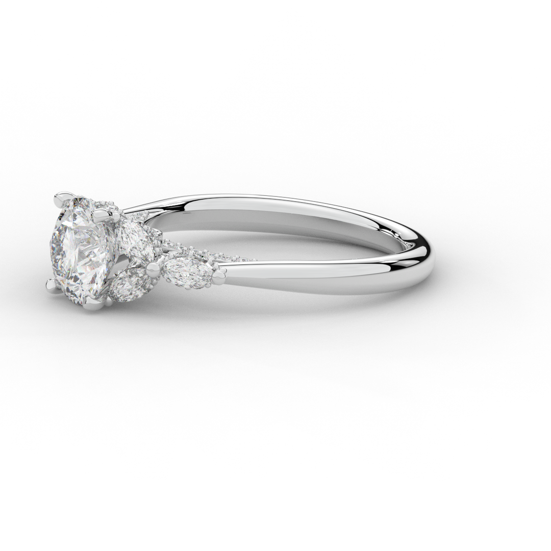 1.75CT.TW ROUND LAB DIAMOND ENGAGEMENT RING - Nazarelle