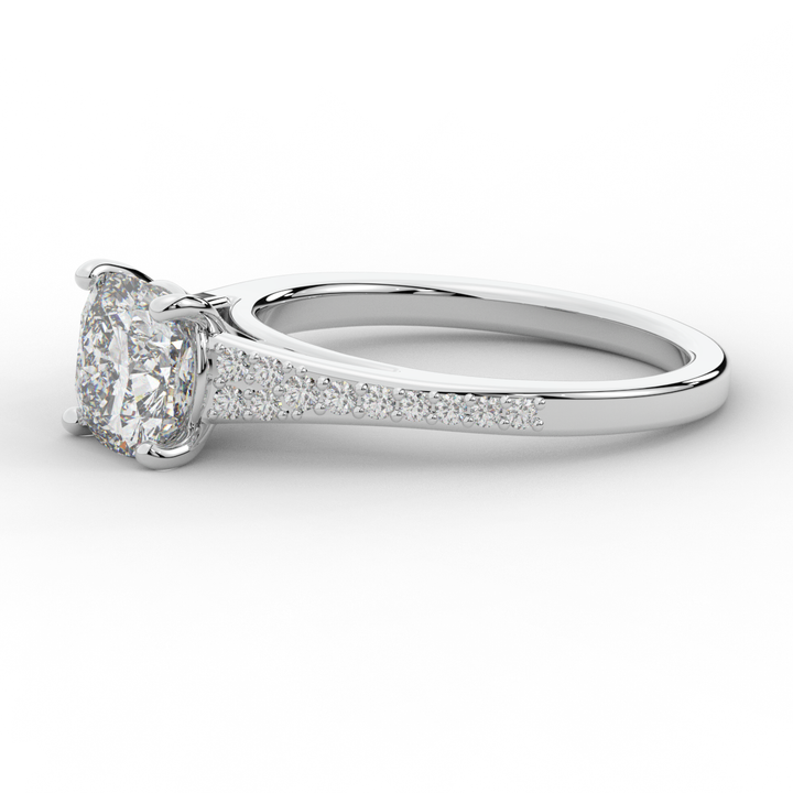 1.65CT.TW CUSHION LAB DIAMOND SOLITAIRE ENGAGEMENT RING - Nazarelle