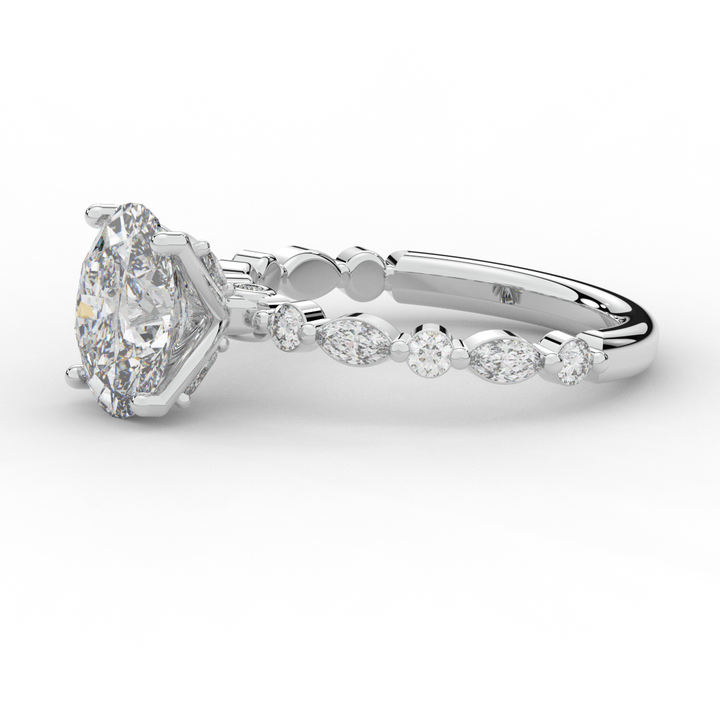 3.10CT.TW OVAL LAB DIAMOND SOLITAIRE ENGAGEMENT RING - Nazarelle