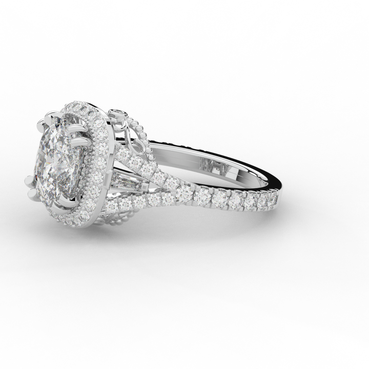 2.50CT.TW CUSHION LAB DIAMOND HALO ENGAGEMENT RING - Nazarelle