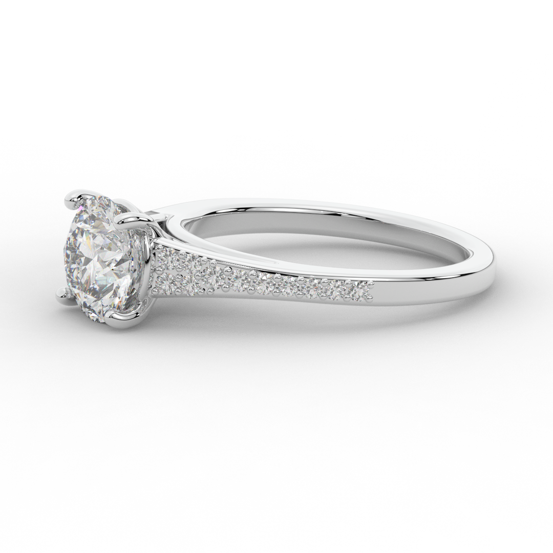 1.65CT.TW ROUND LAB DIAMOND SOLITAIRE ENGAGEMENT RING - Nazarelle