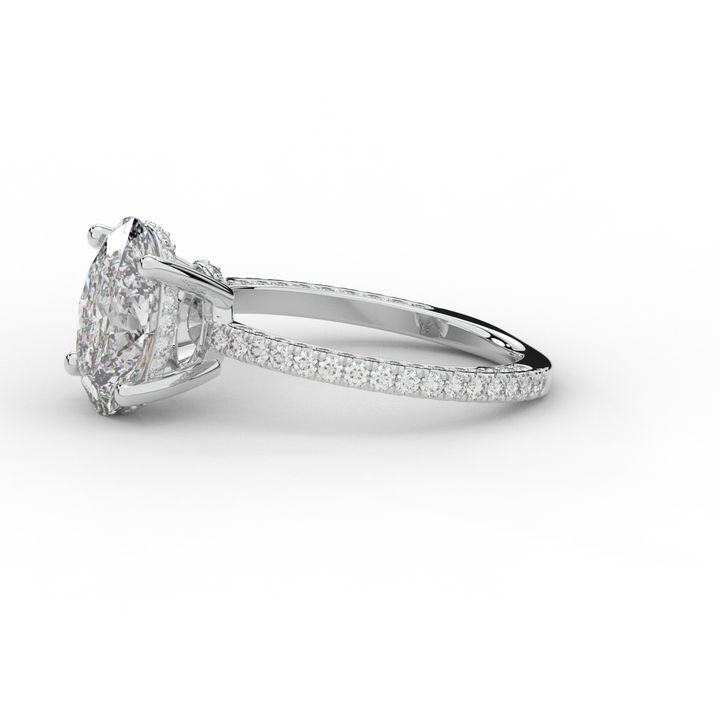3.15CT.TW OVAL LAB DIAMOND SOLITAIRE ENGAGEMENT RING - Nazarelle