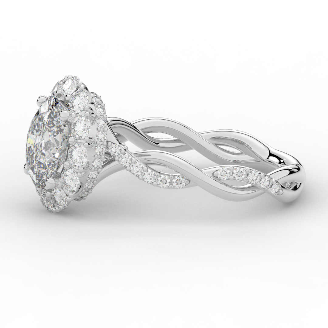 2.70CT.TW OVAL LAB DIAMOND HALO ENGAGEMENT RING - Nazarelle