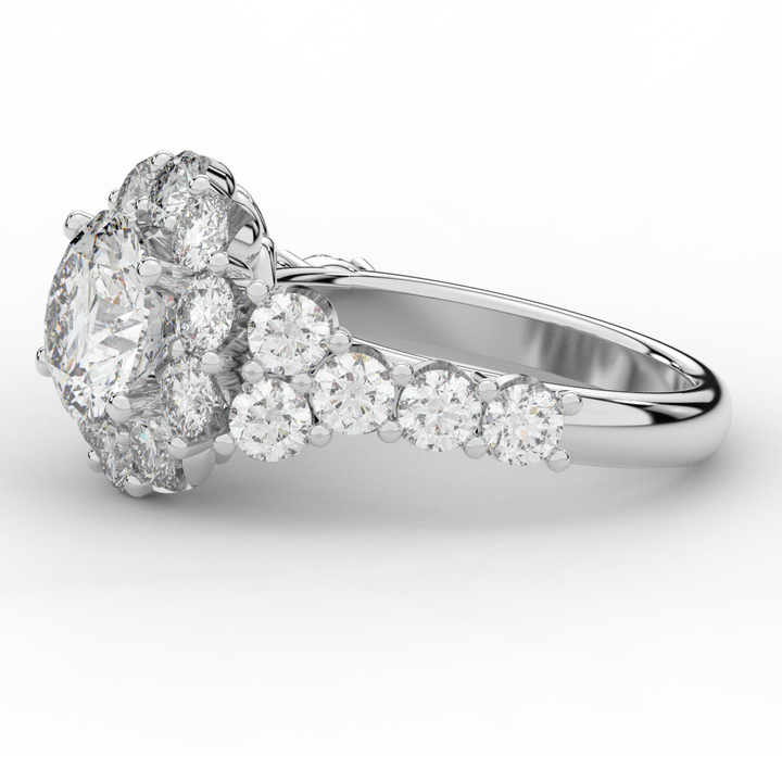 4.75CT.TW ROUND LAB DIAMOND HALO ENGAGEMENT RING - Nazarelle