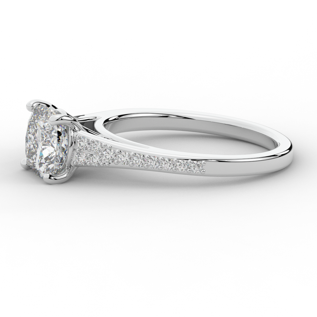 1.65CT.TW CUSHION LAB DIAMOND SOLITAIRE ENGAGEMENT RING - Nazarelle