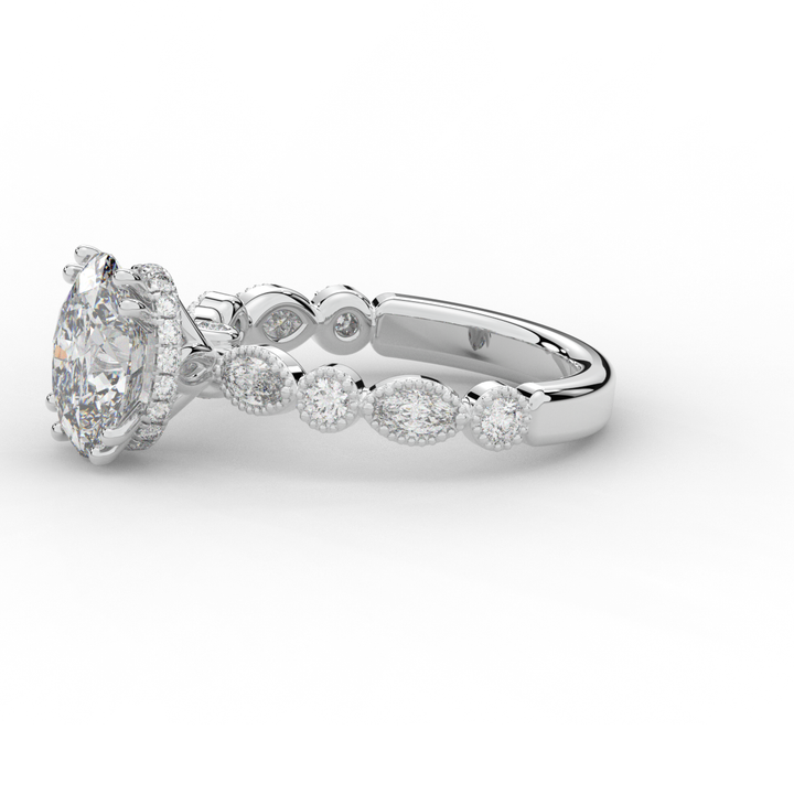 3.60CT.TW OVAL LAB DIAMOND SOLITAIRE ENGAGEMENT RING - Nazarelle