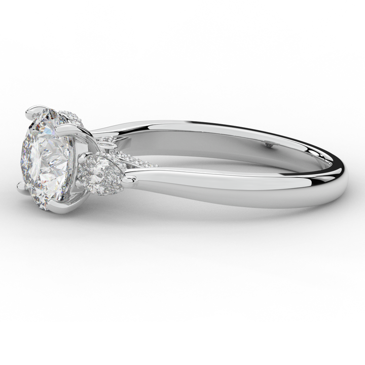 2.40CT.TW ROUND LAB DIAMOND 3 STONE ENGAGEMENT RING - Nazarelle