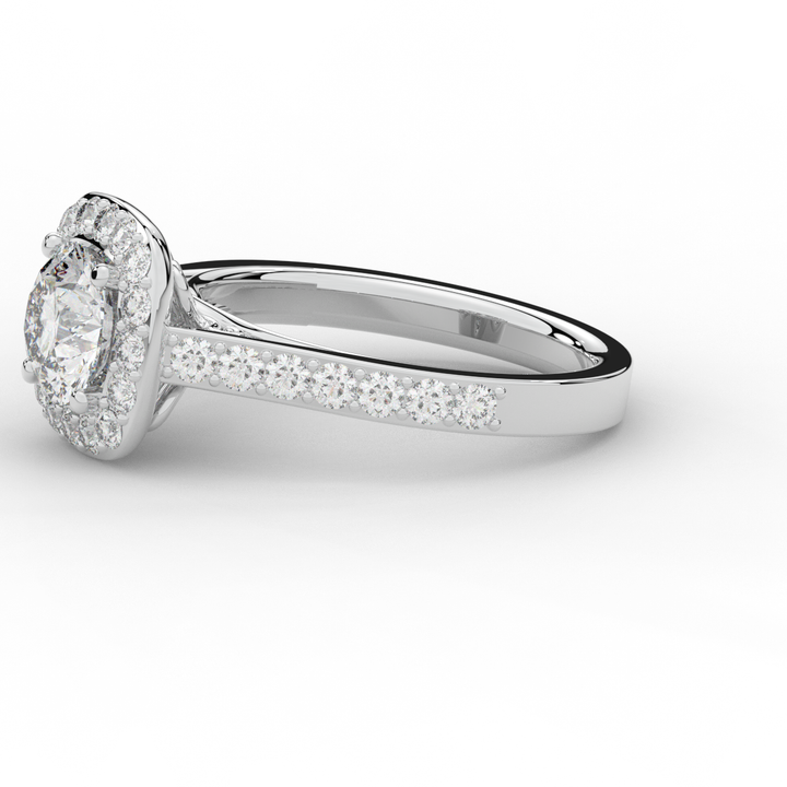 2.25CT.TW ROUND LAB DIAMOND HALO ENGAGEMENT RING - Nazarelle