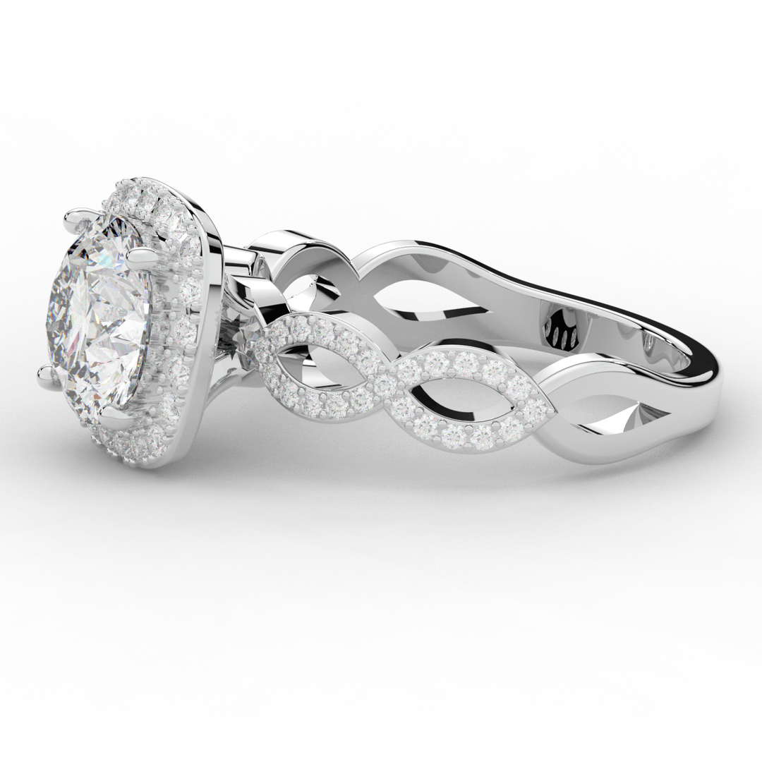 2.35CT.TW ROUND LAB DIAMOND HALO ENGAGEMENT RING - Nazarelle