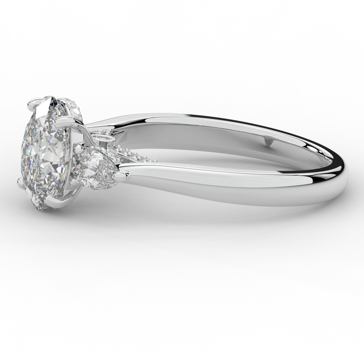 2.40CT.TW OVAL LAB DIAMOND 3 STONE ENGAGEMENT RING - Nazarelle