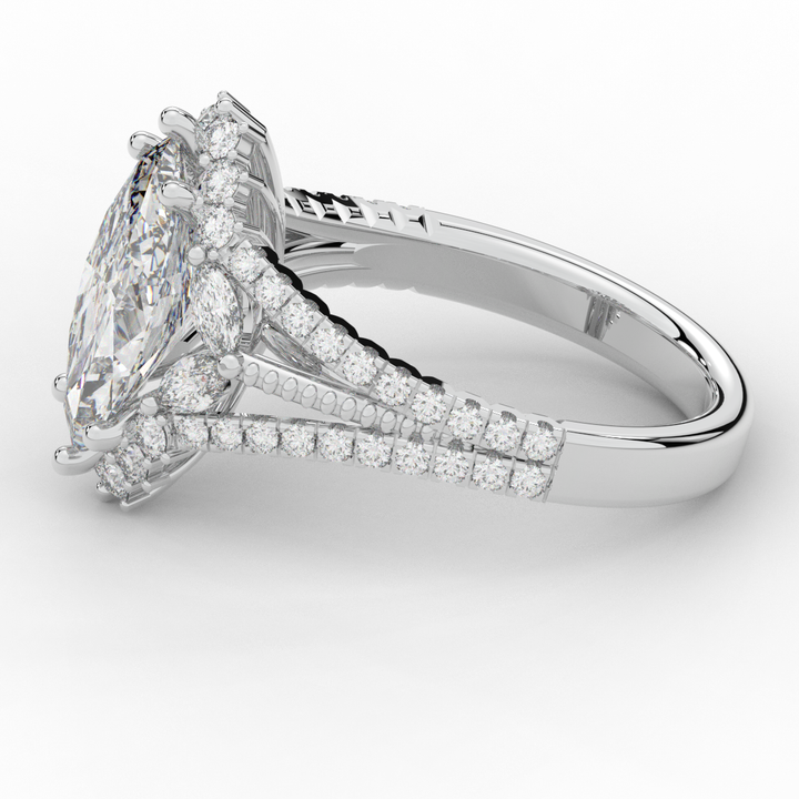 2.70CT.TW MARQUISE LAB DIAMOND HALO ENGAGEMENT RING - Nazarelle