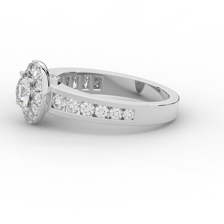 1.75CT.TW ROUND LAB DIAMOND HALO ENGAGEMENT RING - Nazarelle