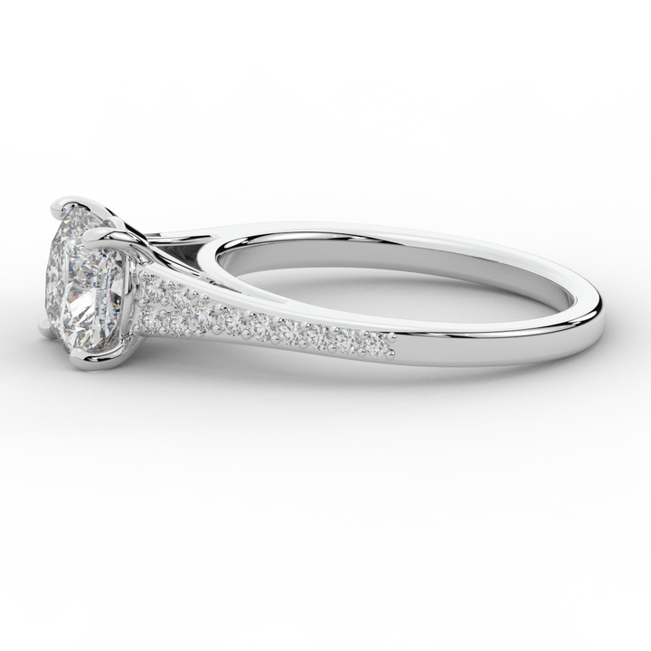 1.65CT.TW CUSHION LAB DIAMOND SOLITAIRE ENGAGEMENT RING - Nazarelle