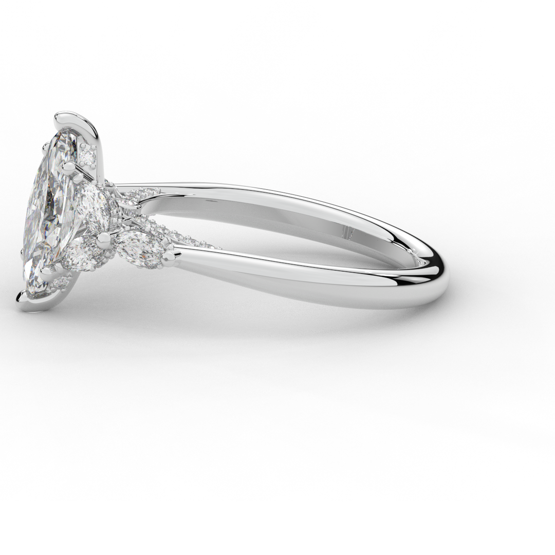 1.50CT.TW MARQUISE LAB DIAMOND ENGAGEMENT RING - Nazarelle