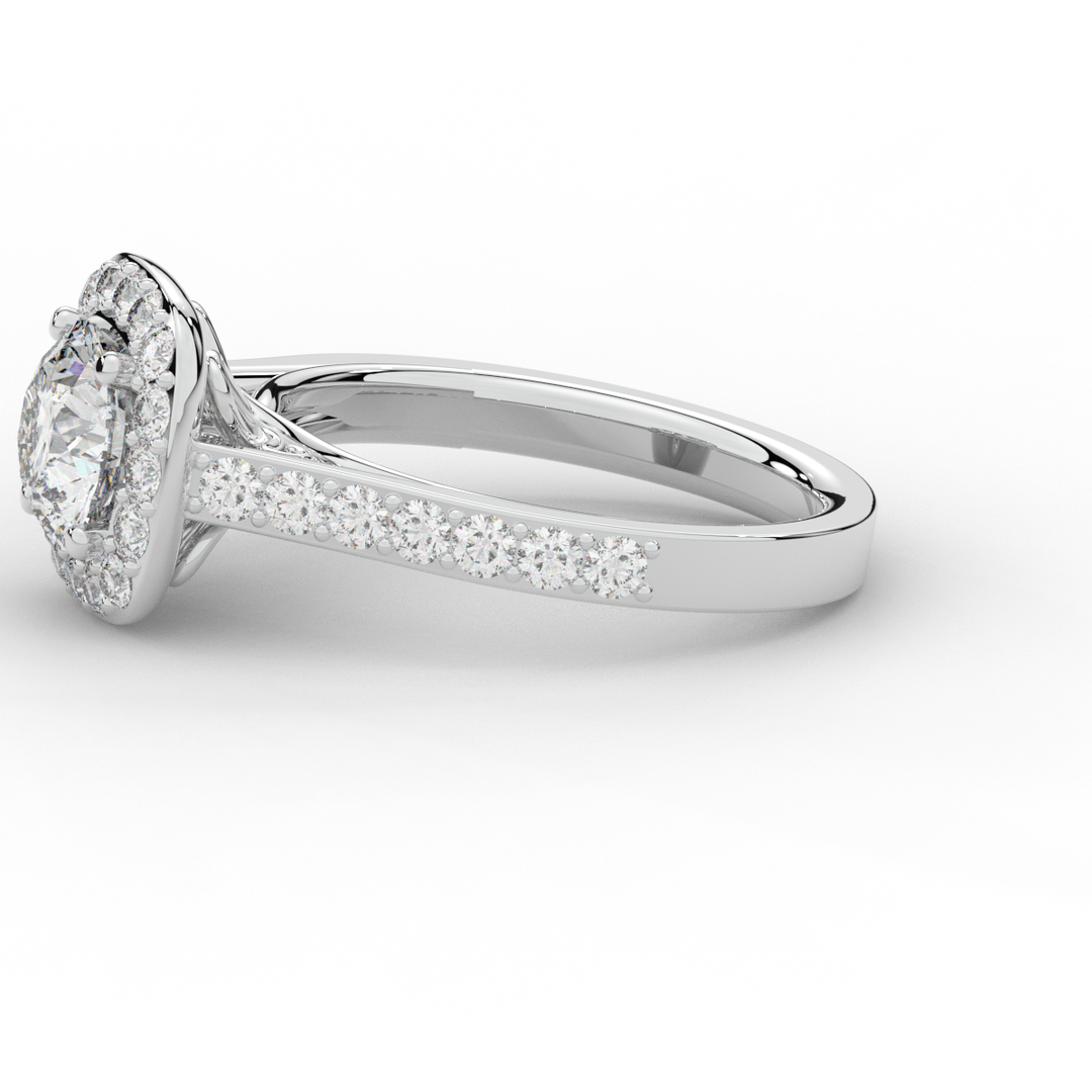 2.25CT.TW ROUND LAB DIAMOND HALO ENGAGEMENT RING - Nazarelle