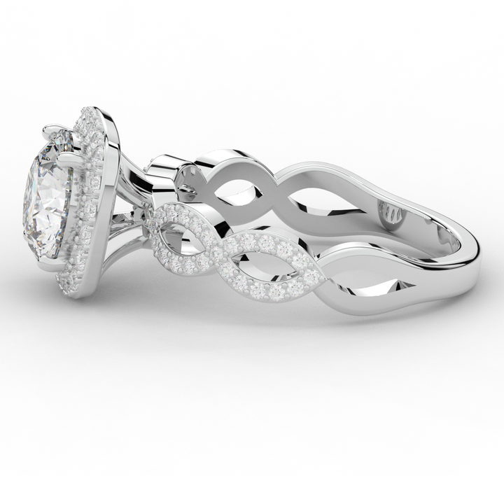 2.35CT.TW ROUND LAB DIAMOND HALO ENGAGEMENT RING - Nazarelle