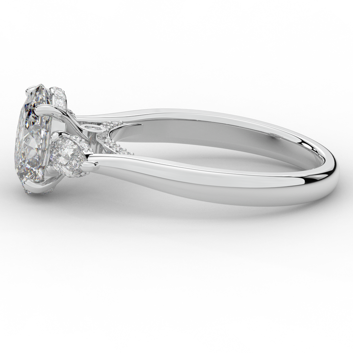 2.40CT.TW OVAL LAB DIAMOND 3 STONE ENGAGEMENT RING - Nazarelle