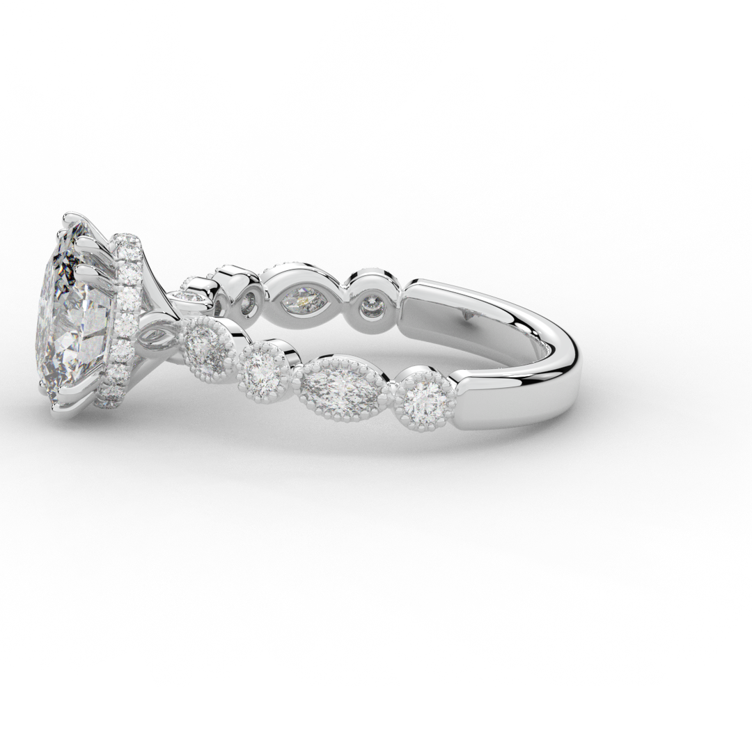 3.60CT.TW OVAL LAB DIAMOND SOLITAIRE ENGAGEMENT RING - Nazarelle