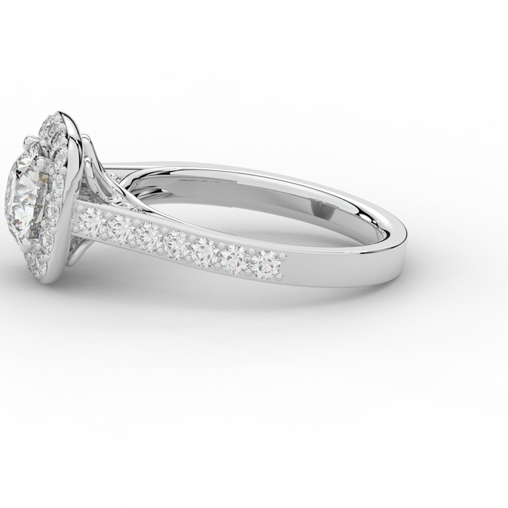 2.25CT.TW ROUND LAB DIAMOND HALO ENGAGEMENT RING - Nazarelle