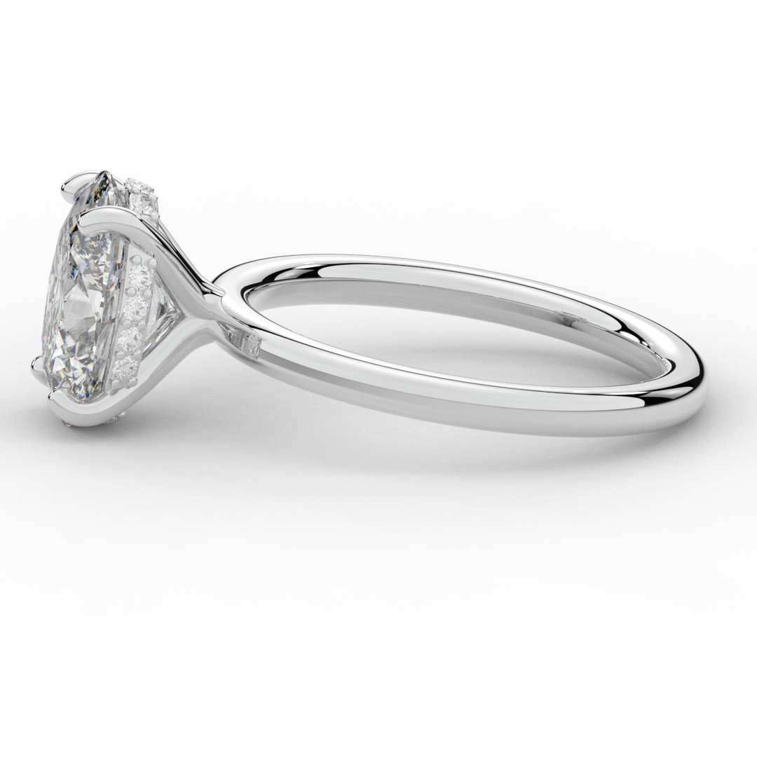 2.06CT.TW OVAL LAB DIAMOND UNDERHALO SOLIATIRE ENGAGEMENT RING - Nazarelle