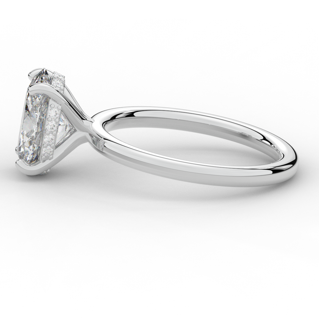 2.06CT.TW OVAL LAB DIAMOND UNDERHALO SOLIATIRE ENGAGEMENT RING - Nazarelle