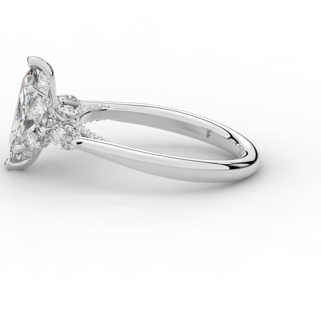 1.50CT.TW MARQUISE LAB DIAMOND ENGAGEMENT RING - Nazarelle