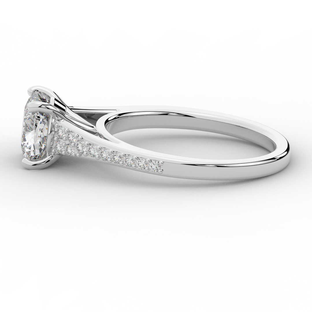 1.65CT.TW CUSHION LAB DIAMOND SOLITAIRE ENGAGEMENT RING - Nazarelle