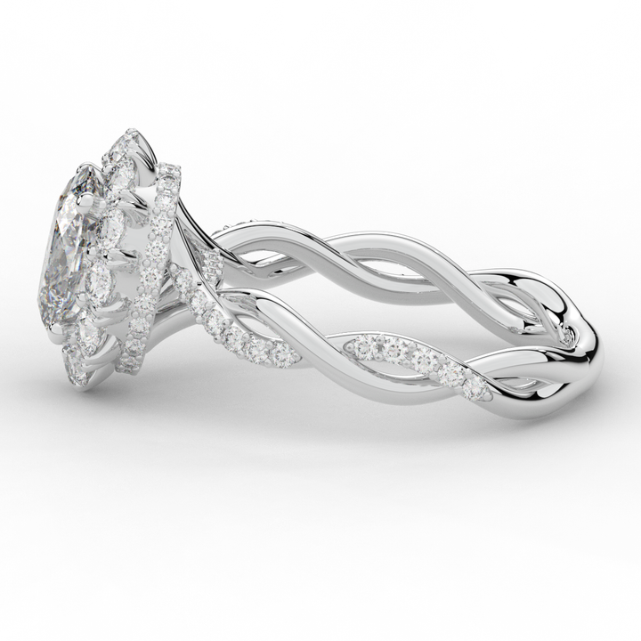 2.70CT.TW OVAL LAB DIAMOND HALO ENGAGEMENT RING - Nazarelle