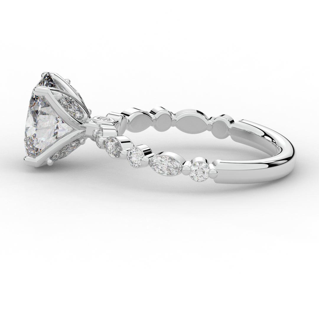 3.10CT.TW OVAL LAB DIAMOND SOLITAIRE ENGAGEMENT RING - Nazarelle