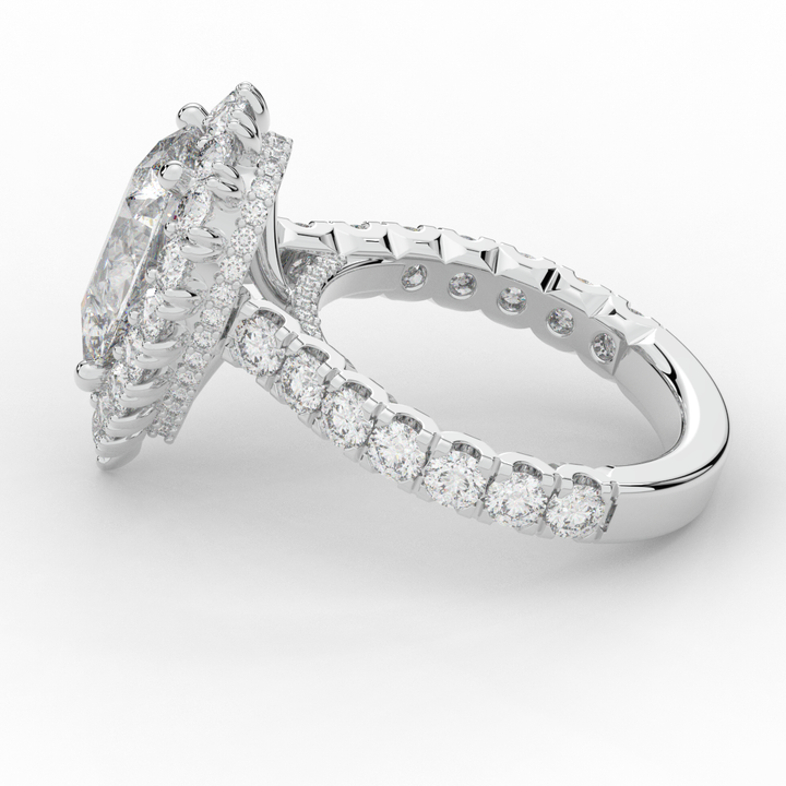 4.90CT.TW PEAR LAB DIAMOND HALO ENGAGEMENT RING - Nazarelle