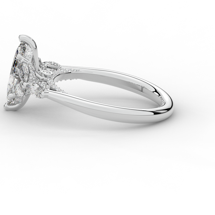 1.50CT.TW MARQUISE LAB DIAMOND ENGAGEMENT RING - Nazarelle