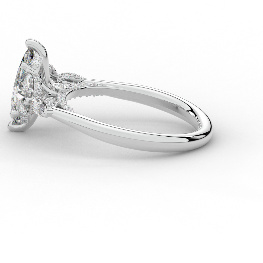 1.50CT.TW MARQUISE LAB DIAMOND ENGAGEMENT RING - Nazarelle