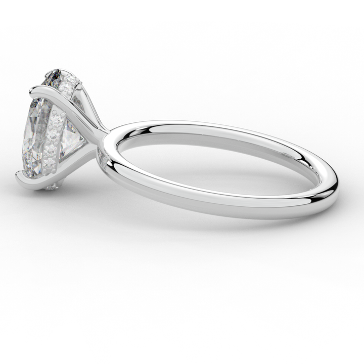 2.06CT.TW OVAL LAB DIAMOND UNDERHALO SOLIATIRE ENGAGEMENT RING - Nazarelle