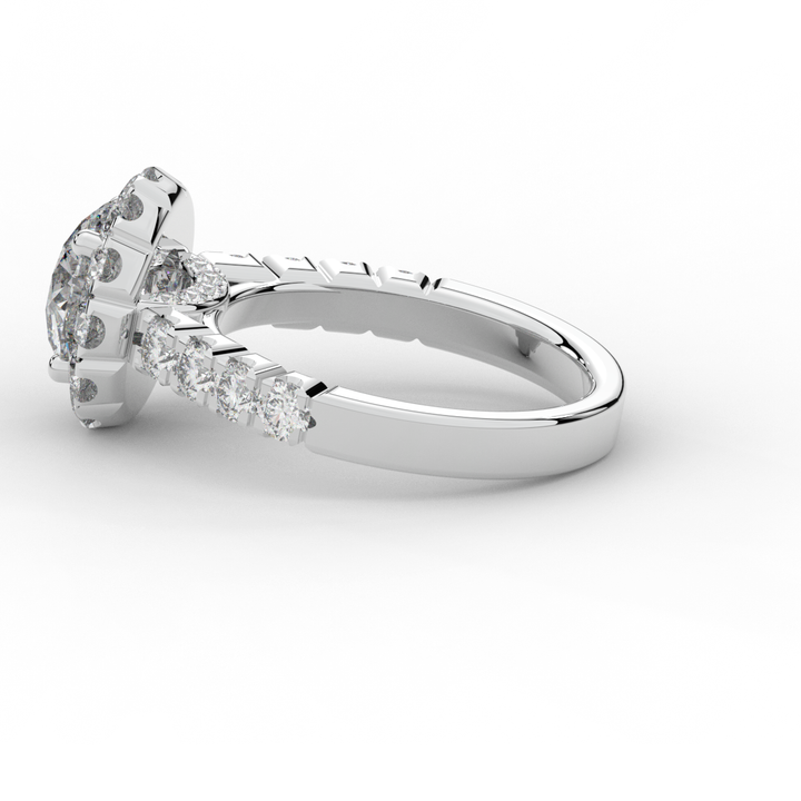 3.50CT.TW ROUND LAB DIAMOND HALO ENGAGEMENT RING - Nazarelle