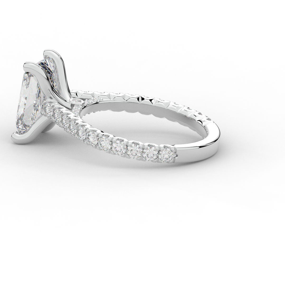 4.25CT.TW RADIANT LAB DIAMOND SOLITAIRE ENGAGEMENT RING - Nazarelle