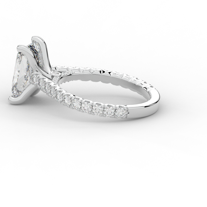 4.25CT.TW RADIANT LAB DIAMOND SOLITAIRE ENGAGEMENT RING - Nazarelle