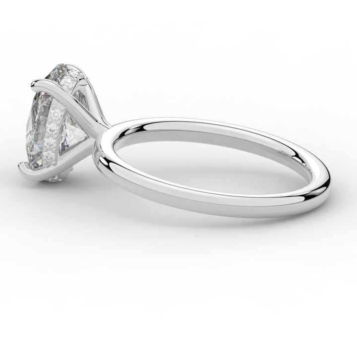 2.06CT.TW OVAL LAB DIAMOND UNDERHALO SOLIATIRE ENGAGEMENT RING - Nazarelle