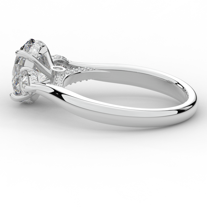 2.40CT.TW OVAL LAB DIAMOND 3 STONE ENGAGEMENT RING - Nazarelle