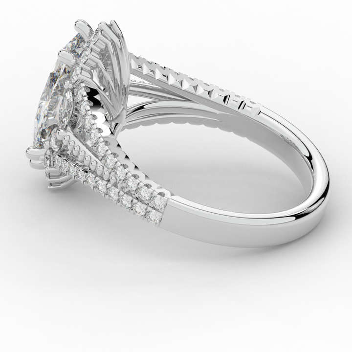 2.70CT.TW MARQUISE LAB DIAMOND HALO ENGAGEMENT RING - Nazarelle