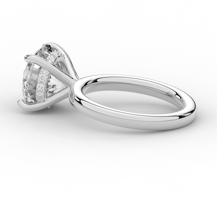 3.05CT.TW ROUND LAB DIAMOND UNDERHALO ENGAGEMENT RING - Nazarelle