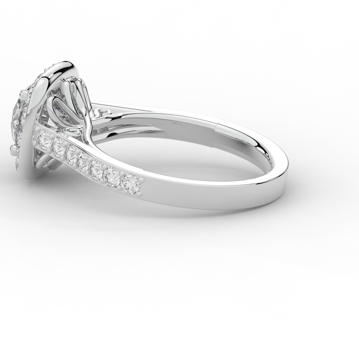 2.25CT.TW ROUND LAB DIAMOND HALO ENGAGEMENT RING - Nazarelle