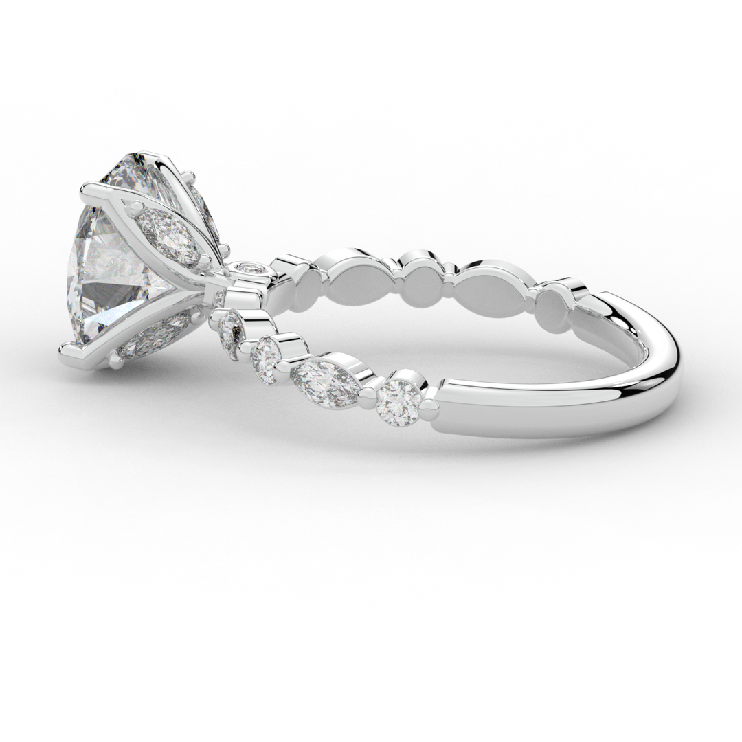 3.10CT.TW OVAL LAB DIAMOND SOLITAIRE ENGAGEMENT RING - Nazarelle