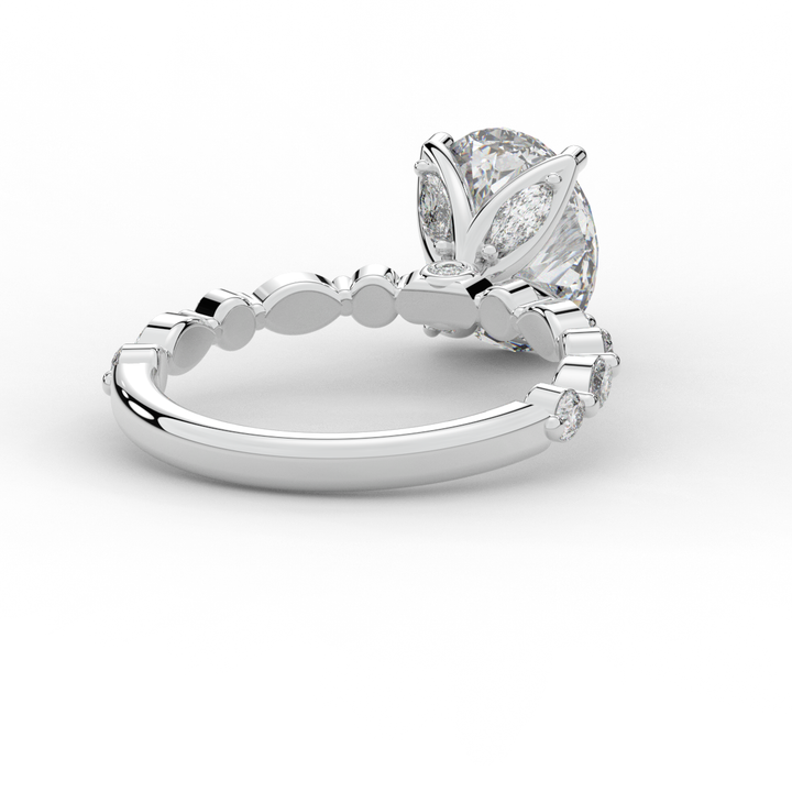 3.10CT.TW OVAL LAB DIAMOND SOLITAIRE ENGAGEMENT RING - Nazarelle