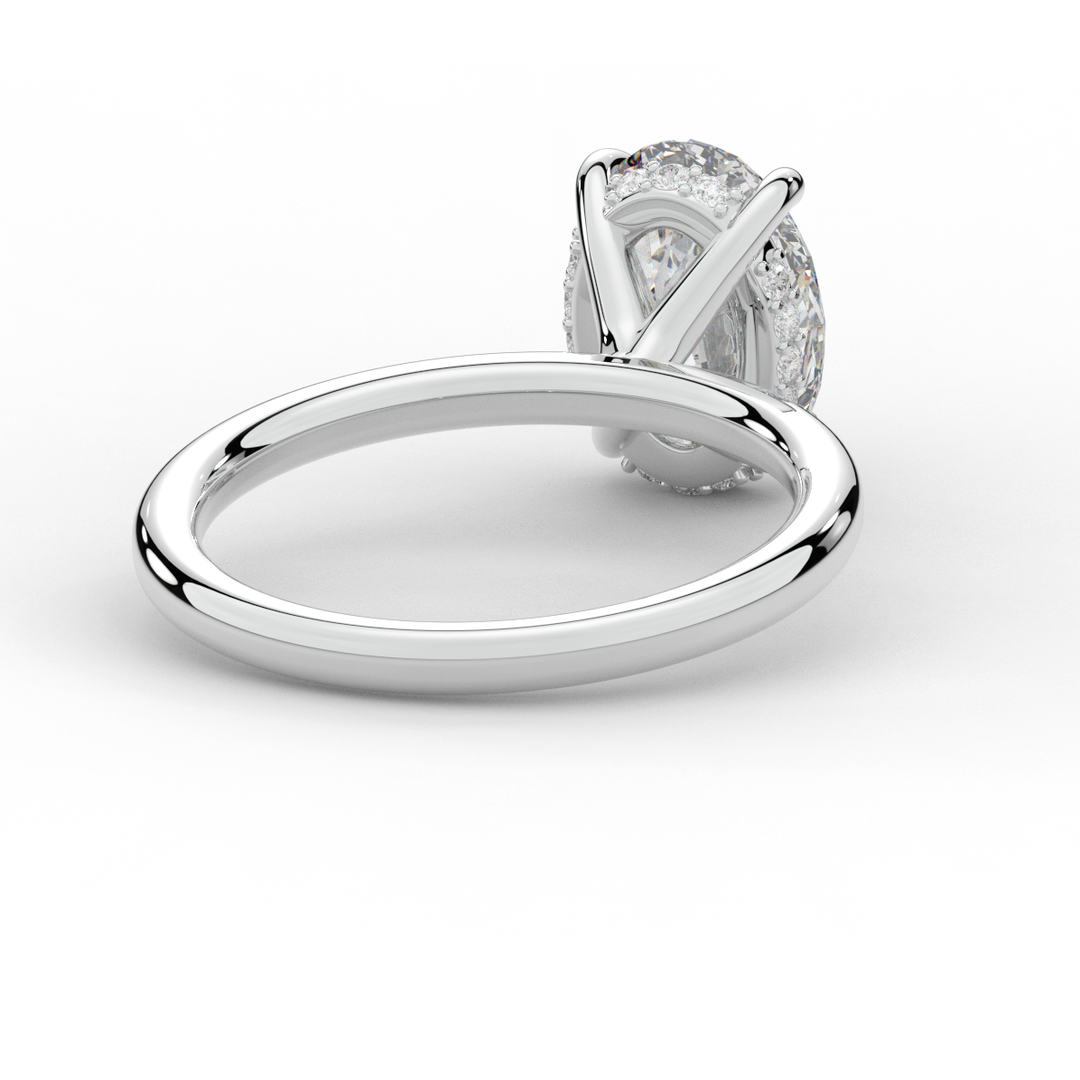 2.06CT.TW OVAL LAB DIAMOND UNDERHALO SOLIATIRE ENGAGEMENT RING - Nazarelle